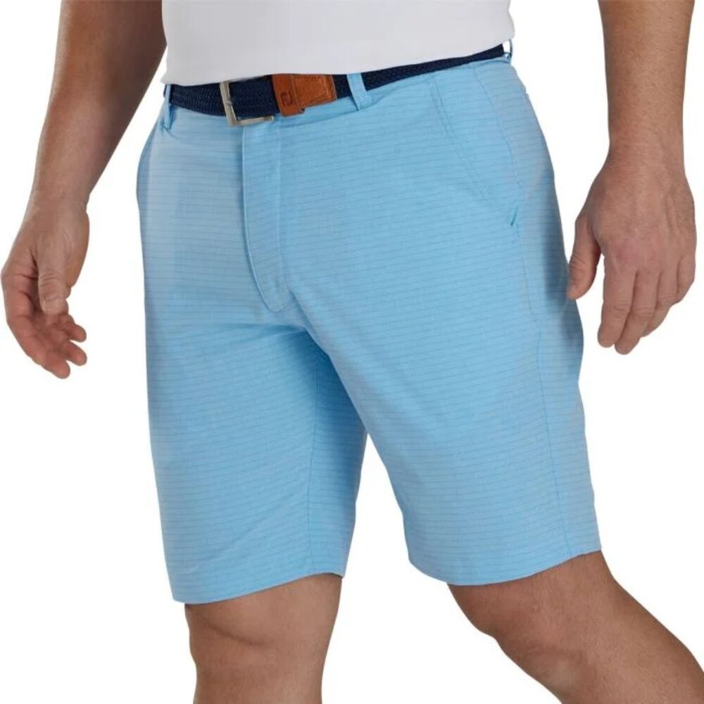 NWT FootJoy Lightweight 9 Inch Inseam Golf Shorts - Heather Blue Sky Stripe